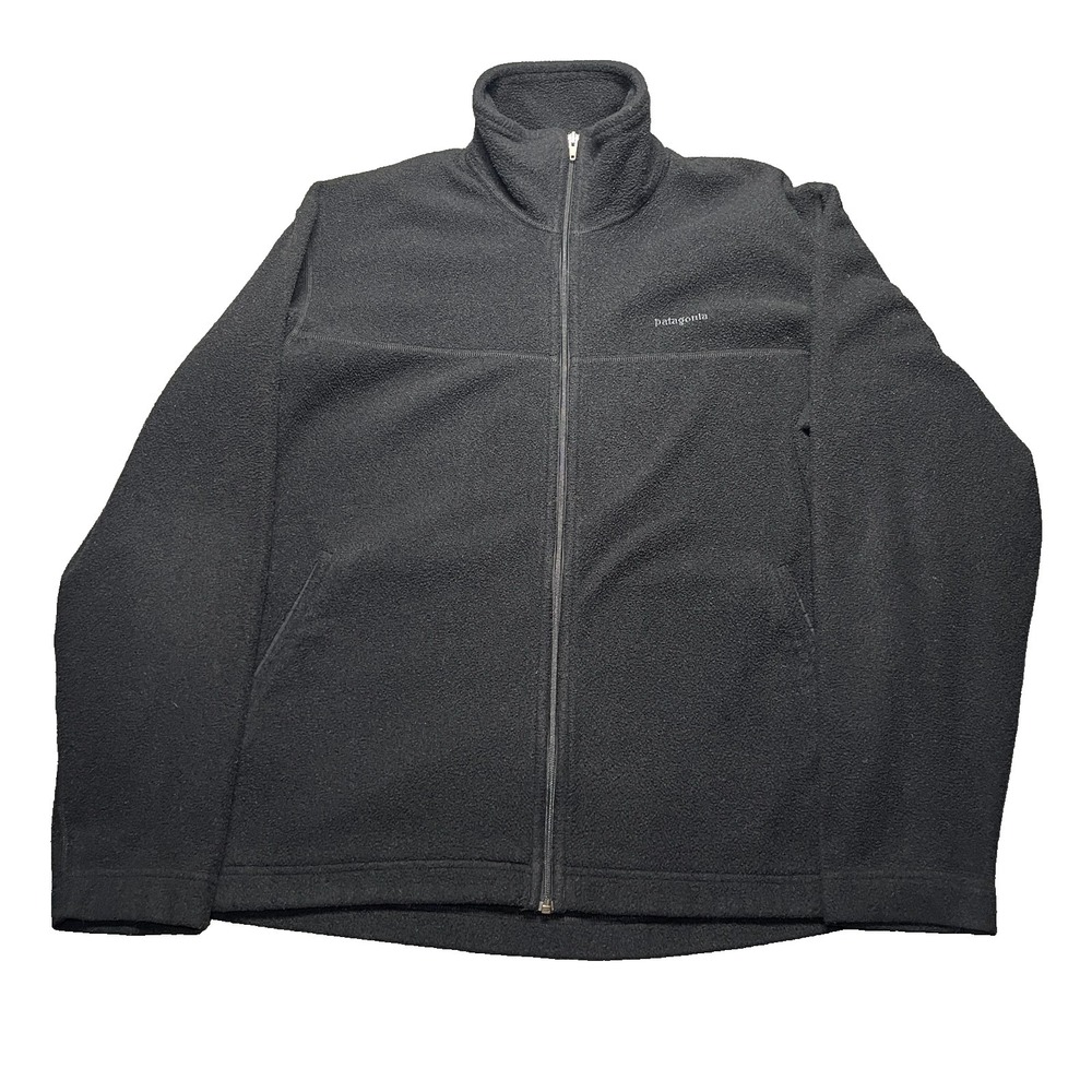 Vtg Patagonia Synchilla Fleece Full Zip Jacket Men's Medium Black Gorpcore EUC